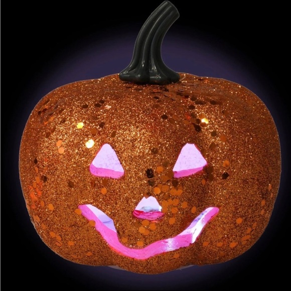COPY -Rustic Farmhouse Light up Pumpkins Glittery with Flashing LED Lights 4x - Picture 6 of 10